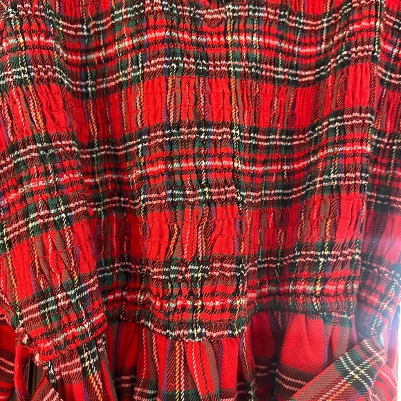 JODIFL SIZE M RED PLAID LONG SLEEVE DRESS! - Picture 5 of 7